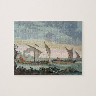 Puzzle Un bergantín que da caza a un Felucca, y alrededo