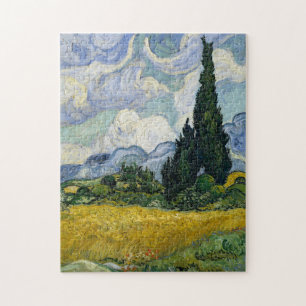 Puzzle Un campo de batalla con cipreses Van Gogh