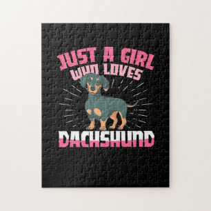 Puzzle Un Chica que ama a Dachshund