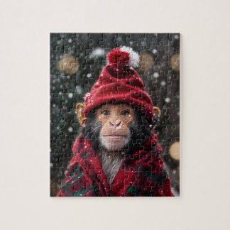 Puzzle Un chimpancé Navidad