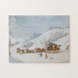 Puzzle Un correo en nieve profunda