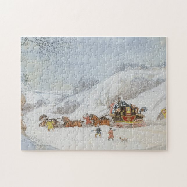 Puzzle Un correo en nieve profunda (Horizontal)