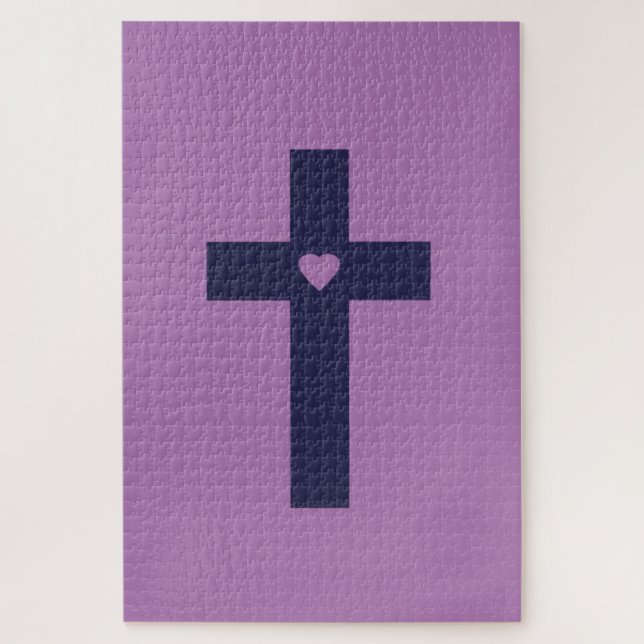 Puzzle Un Crucifijo con Corazón Arte de Amor Sagrado (Vertical)
