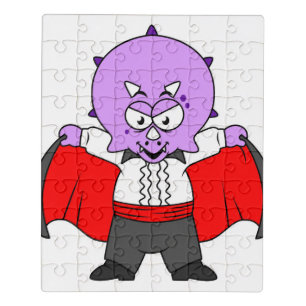 Puzzle Un Dinosaurio De Ceratops Se Vestió Como Conde Drá