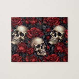 Puzzle Un diseño de la serie Una Calavera y Rosas 10