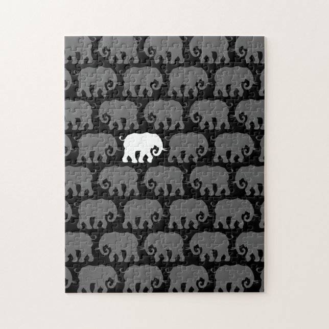 Puzzle Un elefante blanco en una manada (Vertical)