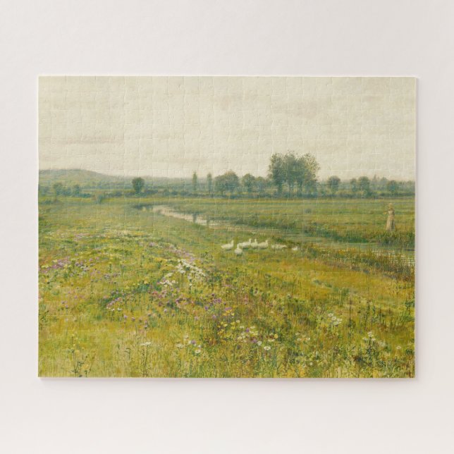 Puzzle Un extenso paisaje de pradera con geés (Horizontal)