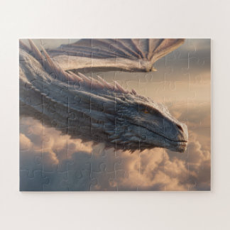 Puzzle Un fantástico dragón encantador en un paisaje mági