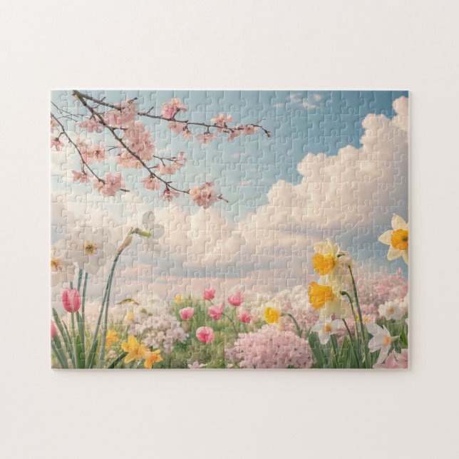 Puzzle Un fondo floral de primavera (Horizontal)