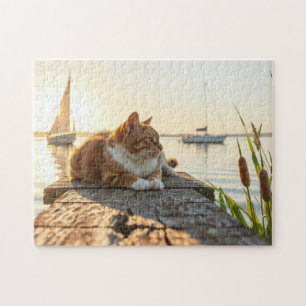 Puzzle Un gato con las eneas