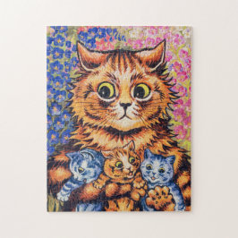 Puzzle Un gato con sus gatitos por Louis Wain