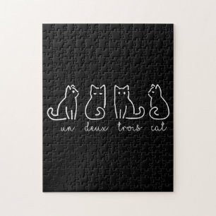 Puzzle Un gato de un deux trois francés Kitty