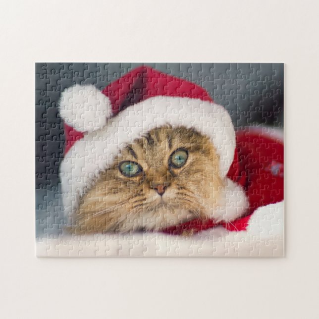 Puzzle Un gato Navidad miente (Horizontal)