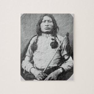 Puzzle Un guerrero de Bull, 1882 (foto de b/w)
