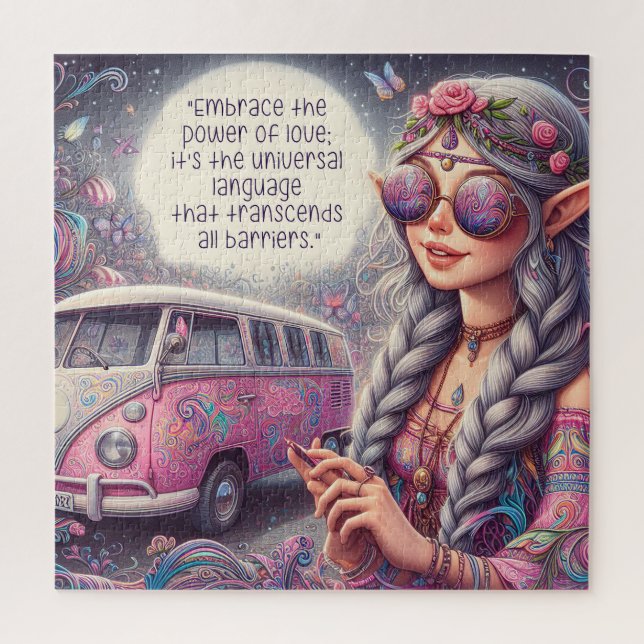 Puzzle Un hermoso Chica hippie (Vertical)