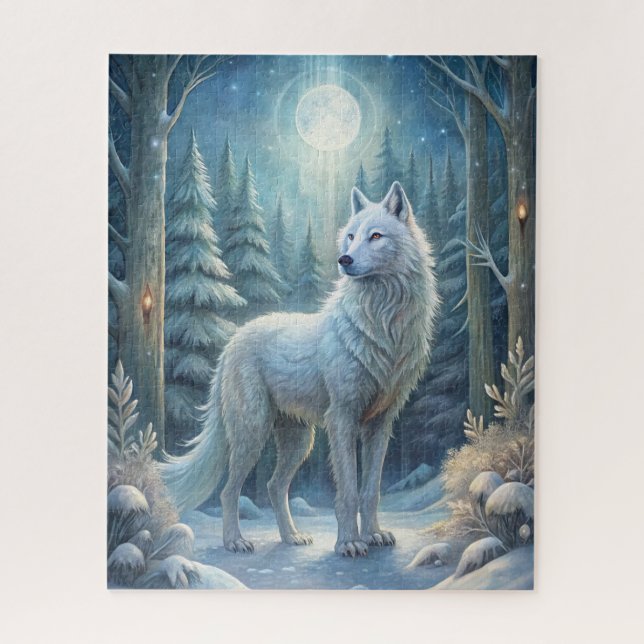 Puzzle Un Hermoso Lobo Blanco (Vertical)
