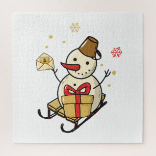 Puzzle Un Hombre De Nieve Aburrido En Una Llanta