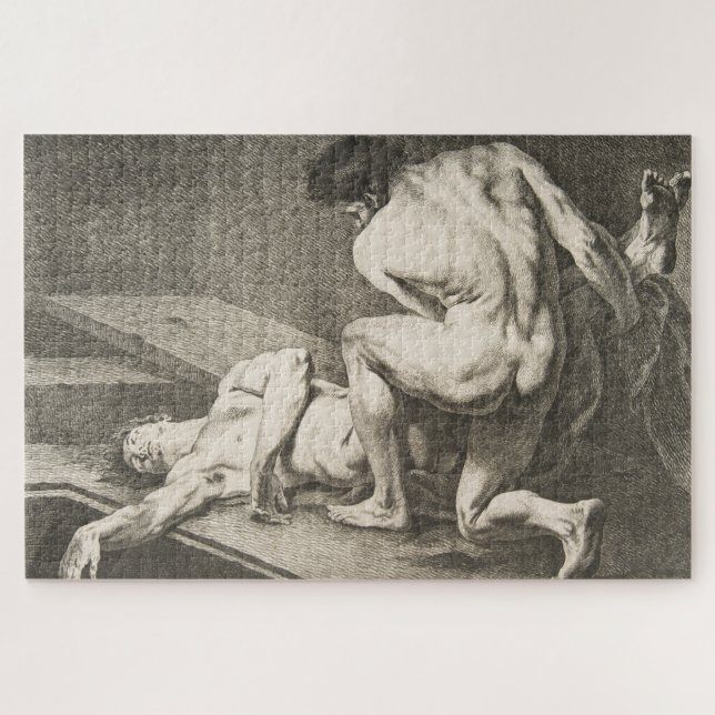 Puzzle Un hombre levanta las piernas de otro hombre (Horizontal)