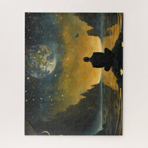 Puzzle Un hombre solitario en un paisaje surrealista