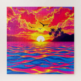 Puzzle Un impresionante atardecer tropical