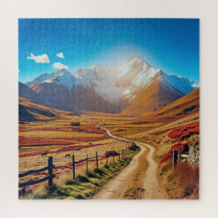 Puzzle Un impresionante paisaje rural de Nueva Zelanda