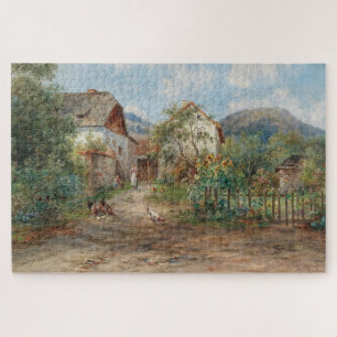Puzzle Un jardín rústico en flor en el campo