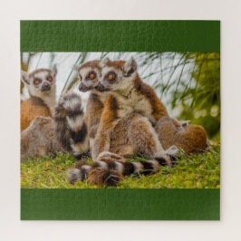 Puzzle un lémur macho abraza a su hembra en un rompecabez