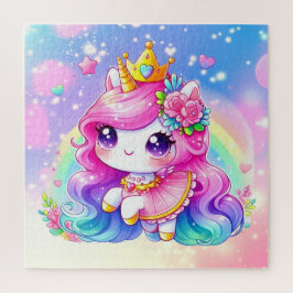 Puzzle Un lindo bebé con arcoiris unicornio