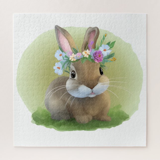 Puzzle Un lindo conejo de Pascua para un ánimo positivo (Vertical)