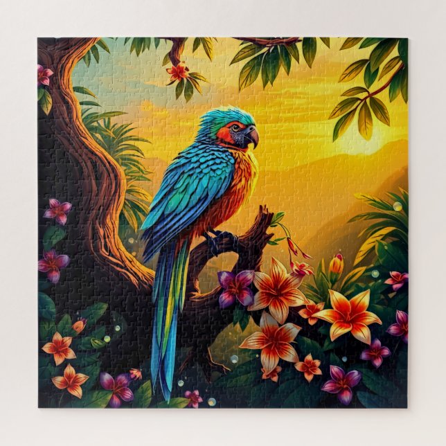 Puzzle Un loro tropical  (Vertical)