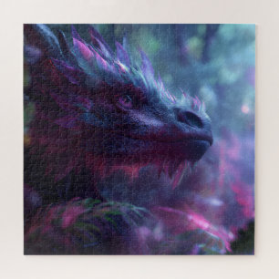 Puzzle Un majestuoso dragón de fantasía púrpura