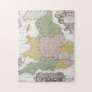 Puzzle Un mapa de Inglaterra el   1760