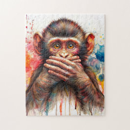 Puzzle Un mono lindo no habla arte malvado