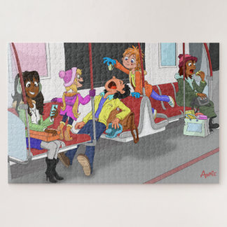 Puzzle Un niño travieso en el metro