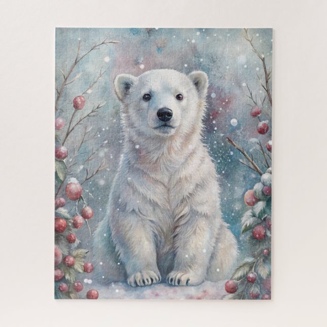 Puzzle Un osito polar en invierno (Vertical)