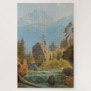 Puzzle Un paisaje de montaña con Creek - Albert Zimmerman