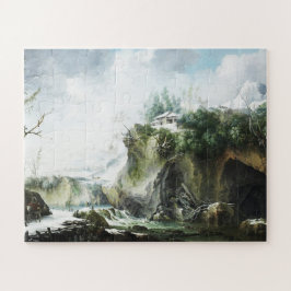 Puzzle Un paisaje fluvial en invierno, Francesco Foschi