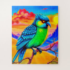 Puzzle Un pájaro brillante y fantástico para niños