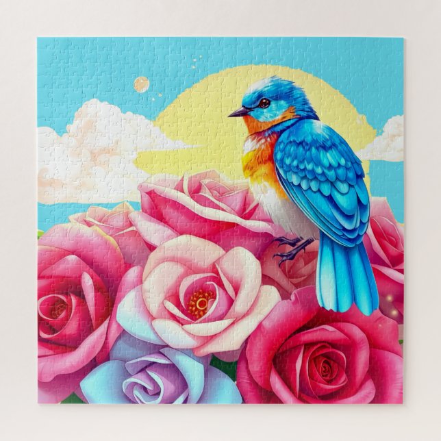 Puzzle Un pájaro volador vibrante (Vertical)