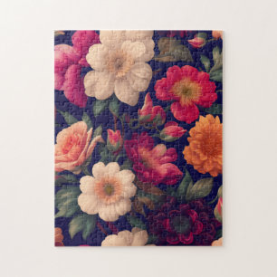 Puzzle Un papel pintado con un patrón floral