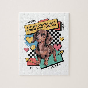 Puzzle Un pequeño perro puede mantener unida a una gran f