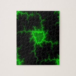 Puzzle Un rayo verde alienígena golpea en negro picante