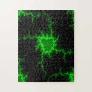 Puzzle Un rayo verde alienígena golpea en negro picante