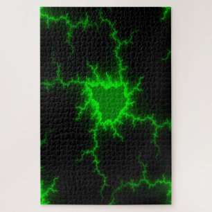 Puzzle Un rayo verde alienígena golpea en negro picante