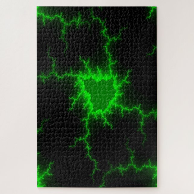 Puzzle Un rayo verde alienígena golpea en negro picante (Vertical)