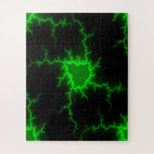 Puzzle Un rayo verde alienígena golpea en negro picante