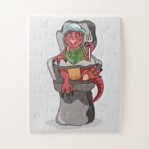 Puzzle Un Rex Tyrannosaurus De Bebé Sentado En Una Alta S
