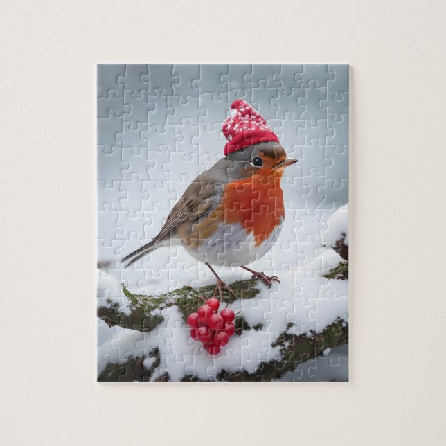 Puzzle Un Robin Navidad (Vertical)