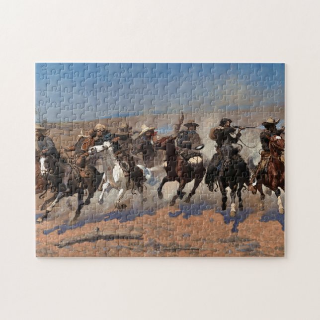 Puzzle Un salto para la madera por Frederic Remington (Horizontal)