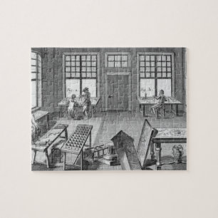 Puzzle Un taller de los inlayer de los muebles, del